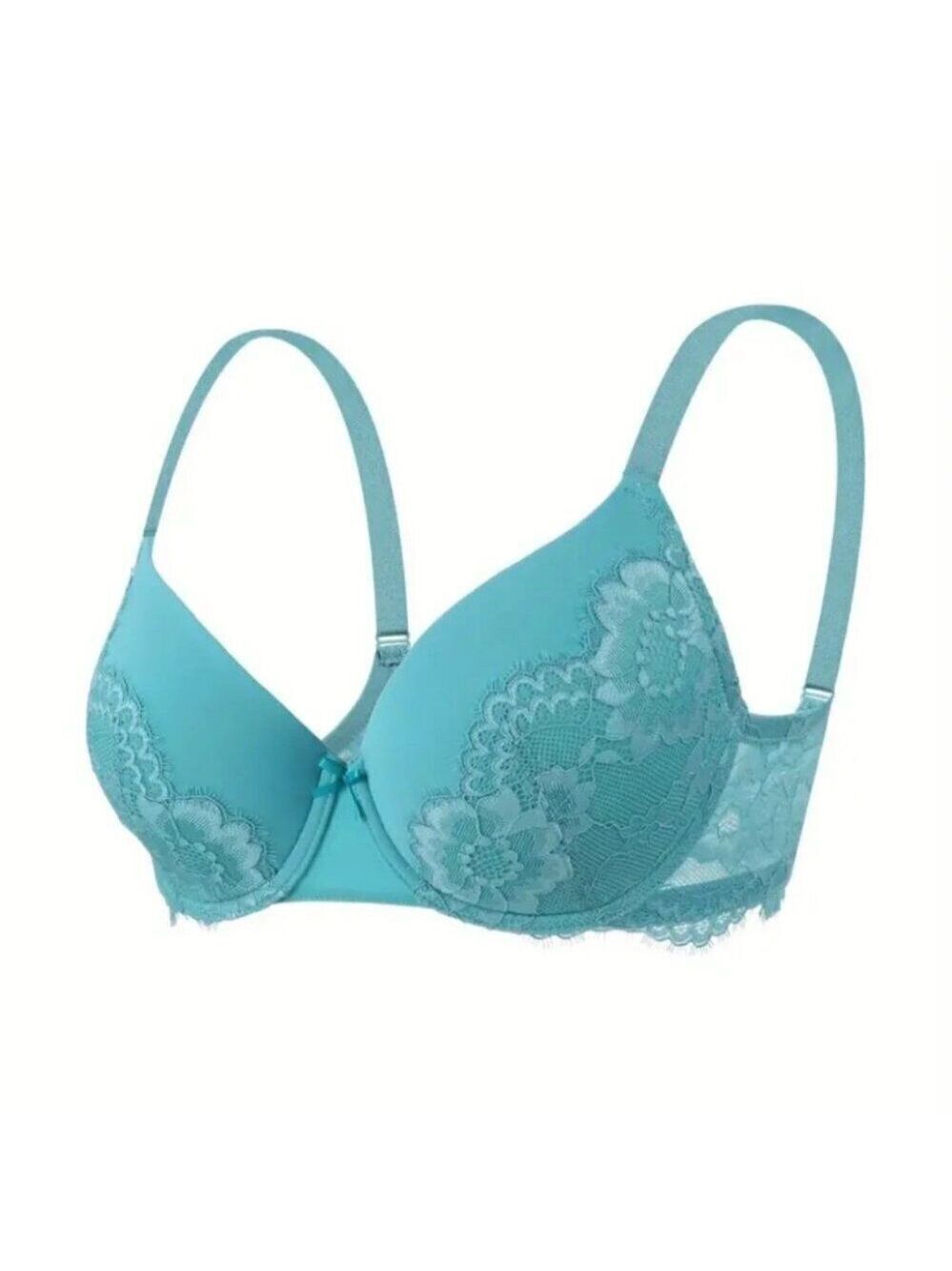 Elegant Lace Underwire Bra - Blue